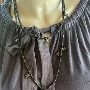 Elegant Black and Silver Beaded Necklace